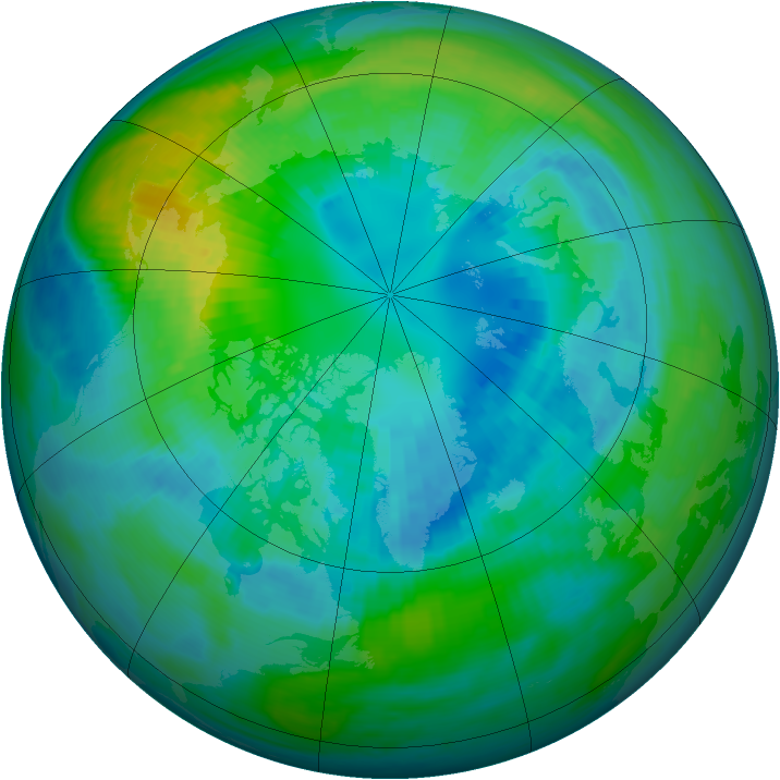 Arctic ozone map for 11 October 1982
